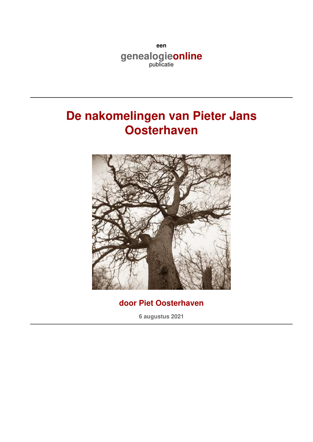 De Nakomelingen Van Pieter Jans Oosterhaven