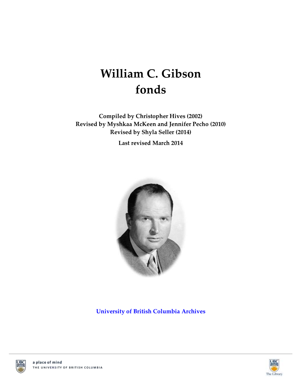 William C. Gibson Fonds