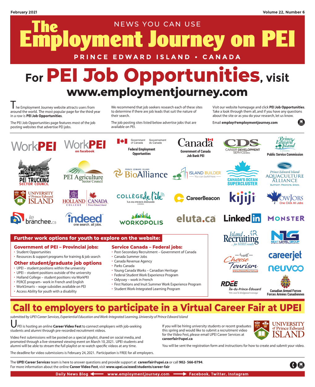 Call to Employers to Participate in a Virtual Career Fair at UPEI