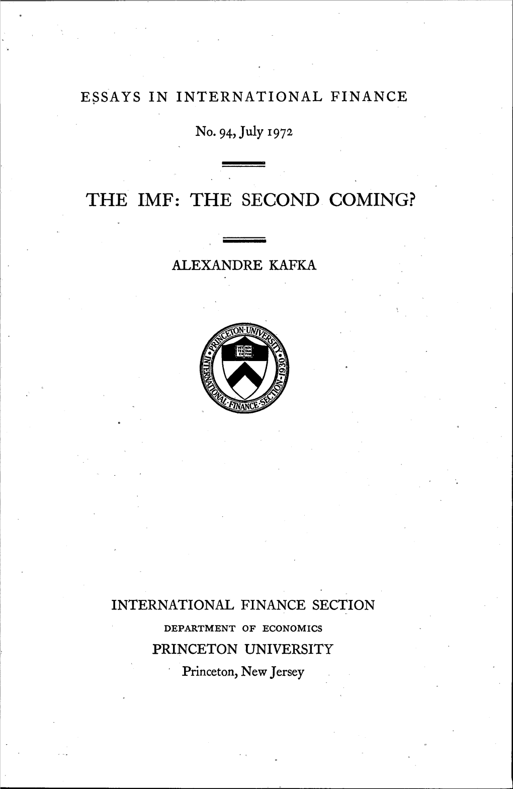 The Imf: the Second Coming?