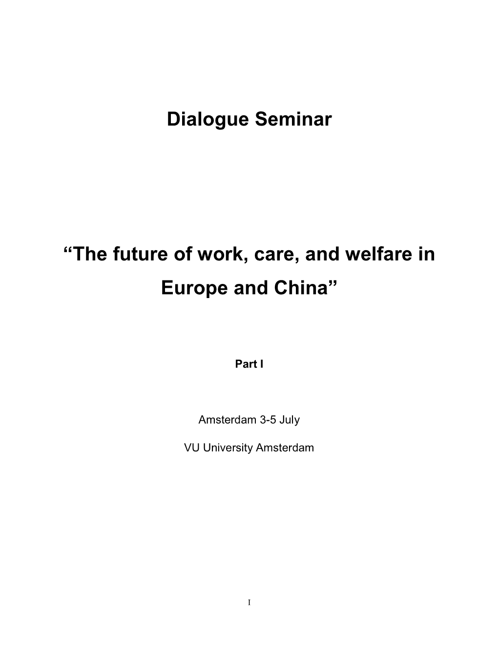 Dialogue Seminar