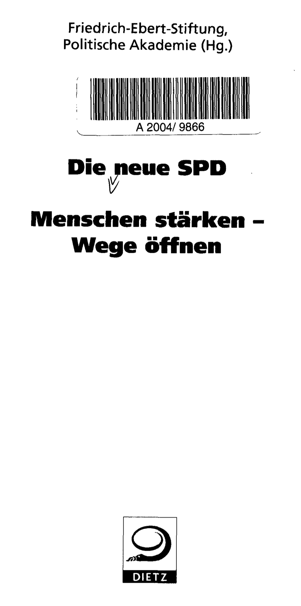 Die Neue SPD Menschen Stärken Wege Öffnen