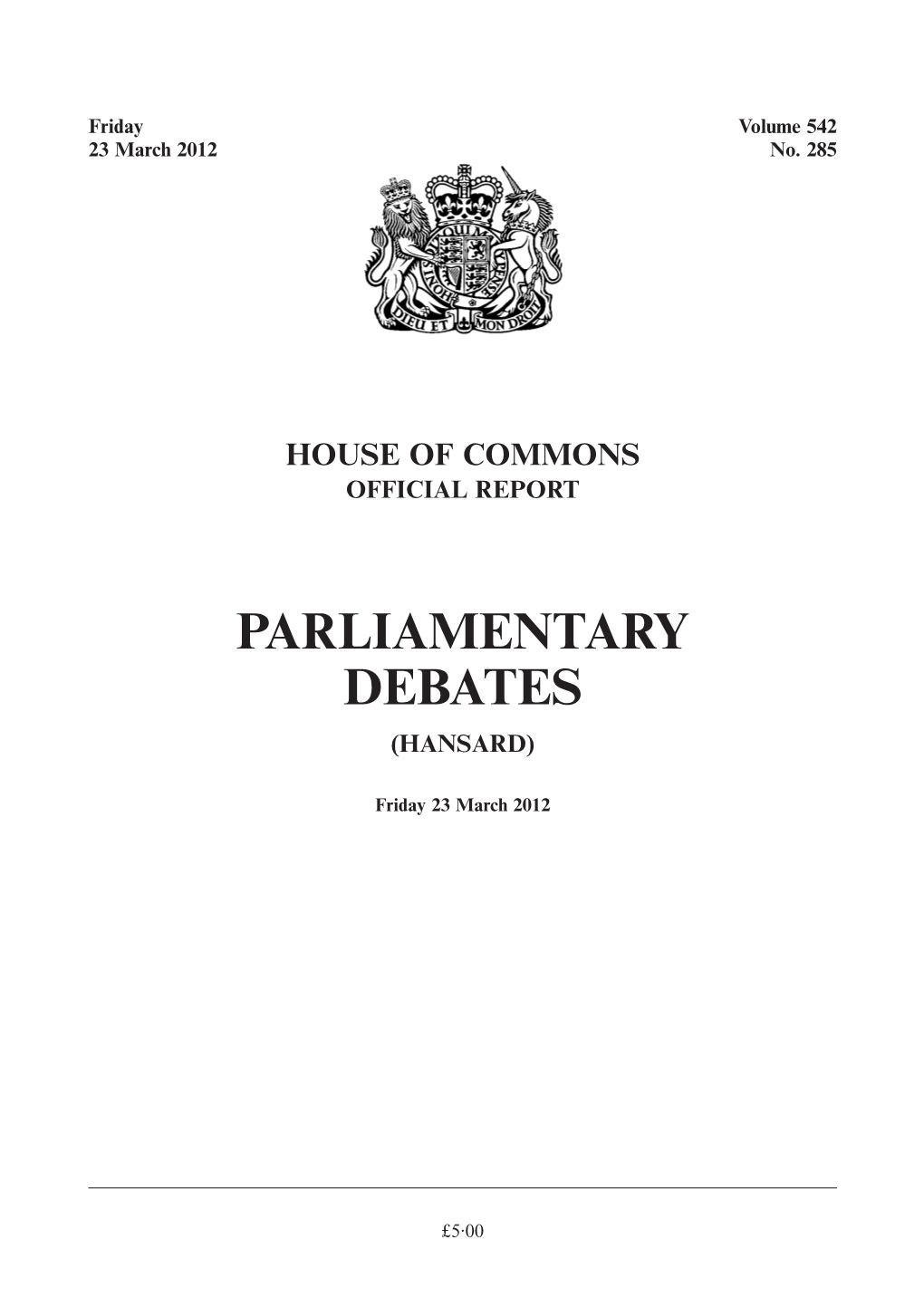 Parliamentary Debates (Hansard)