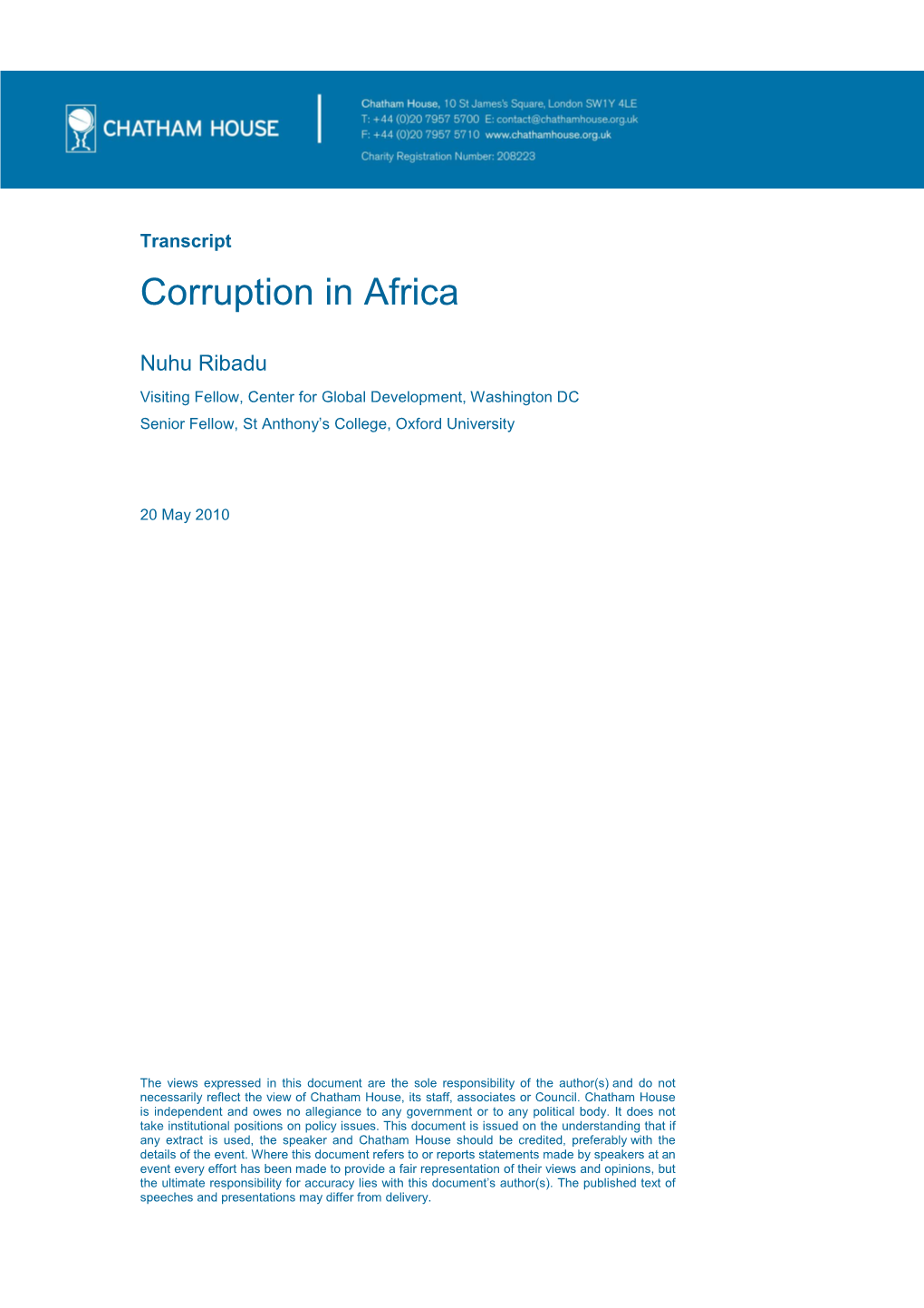 Corruption in Africa