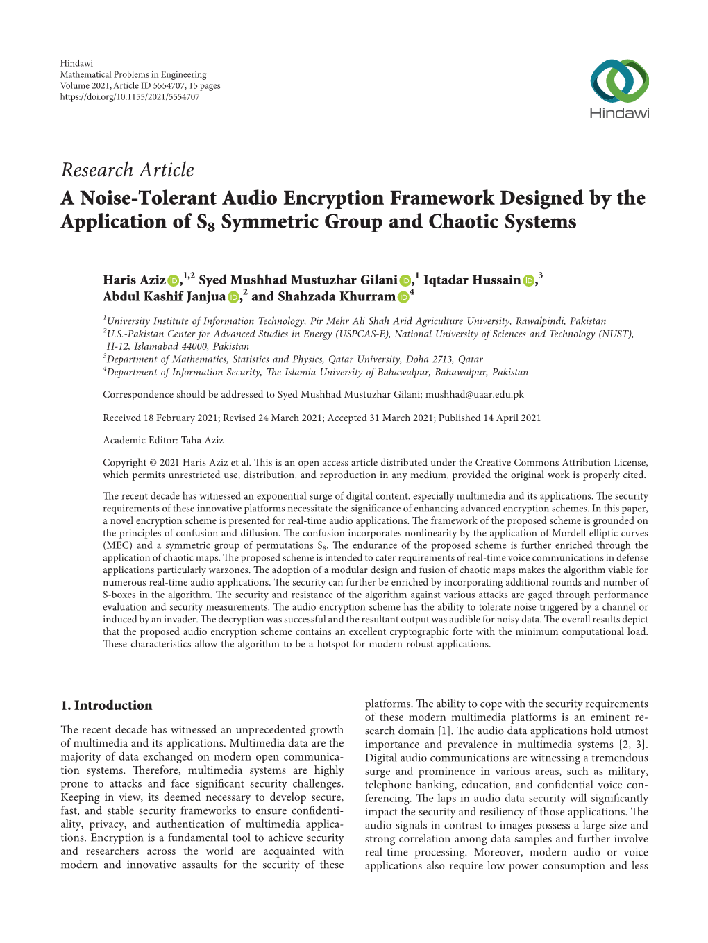 A Noise-Tolerant Audio Encryption Framework Designed by the Application of S8 Symmetric Group and Chaotic Systems