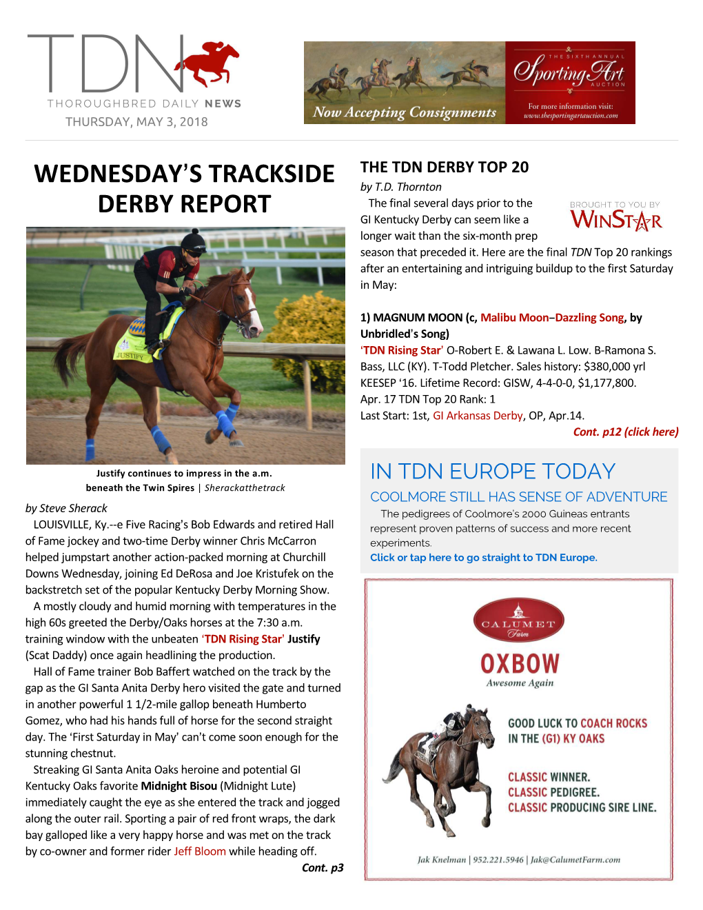 Wednesday=S Trackside Derby Report Cont