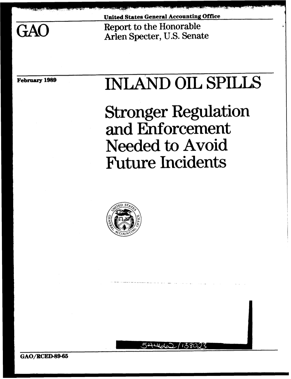 RCED-89-65 Inland Oil Spills Executive Summary