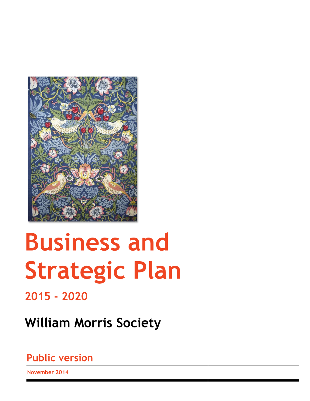 Business and Strategic Plan 2015 - 2020