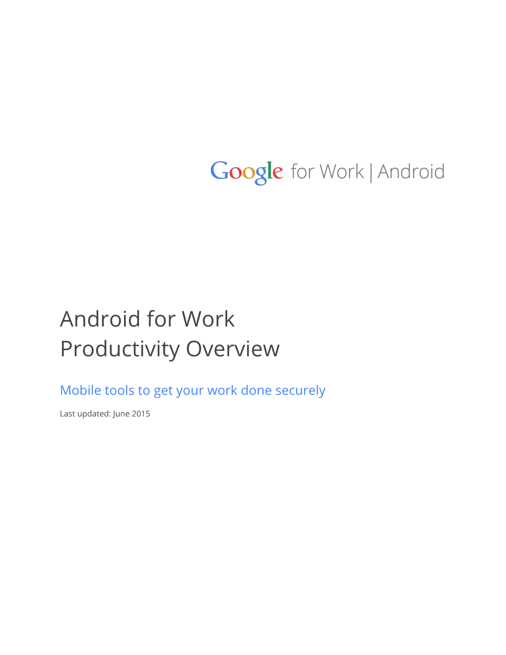 Android for Work Productivity Overview