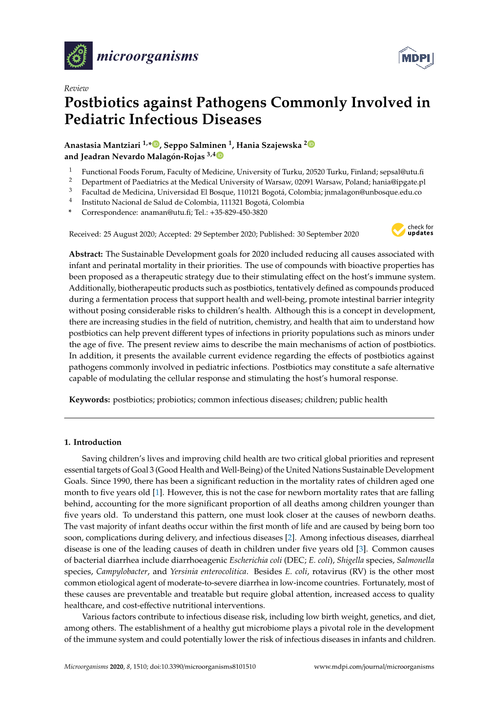 Postbiotics Against Pathogens Commonly Involved in Pediatric Infectious Diseases