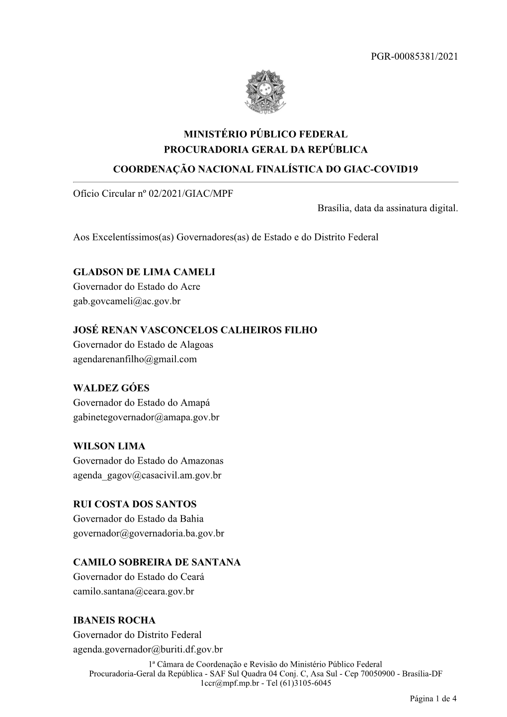 Pgr-00085381/2021 Ministério Público Federal