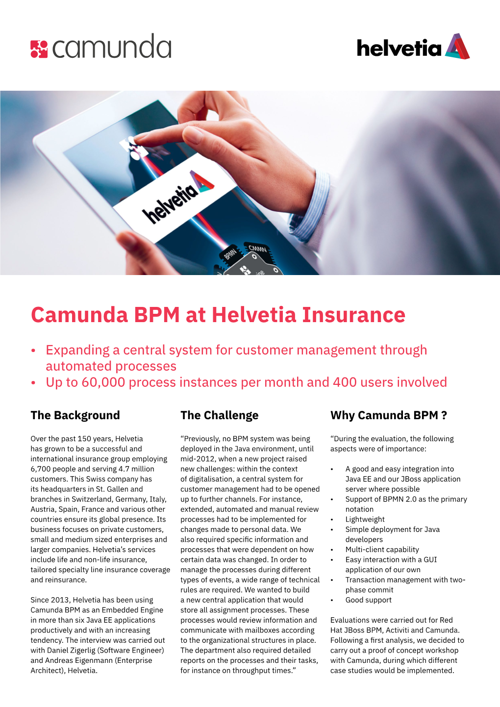 Camunda BPM at Helvetia Insurance