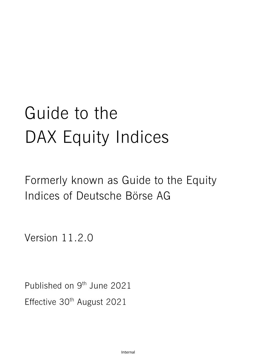 Guide to the DAX Equity Indices