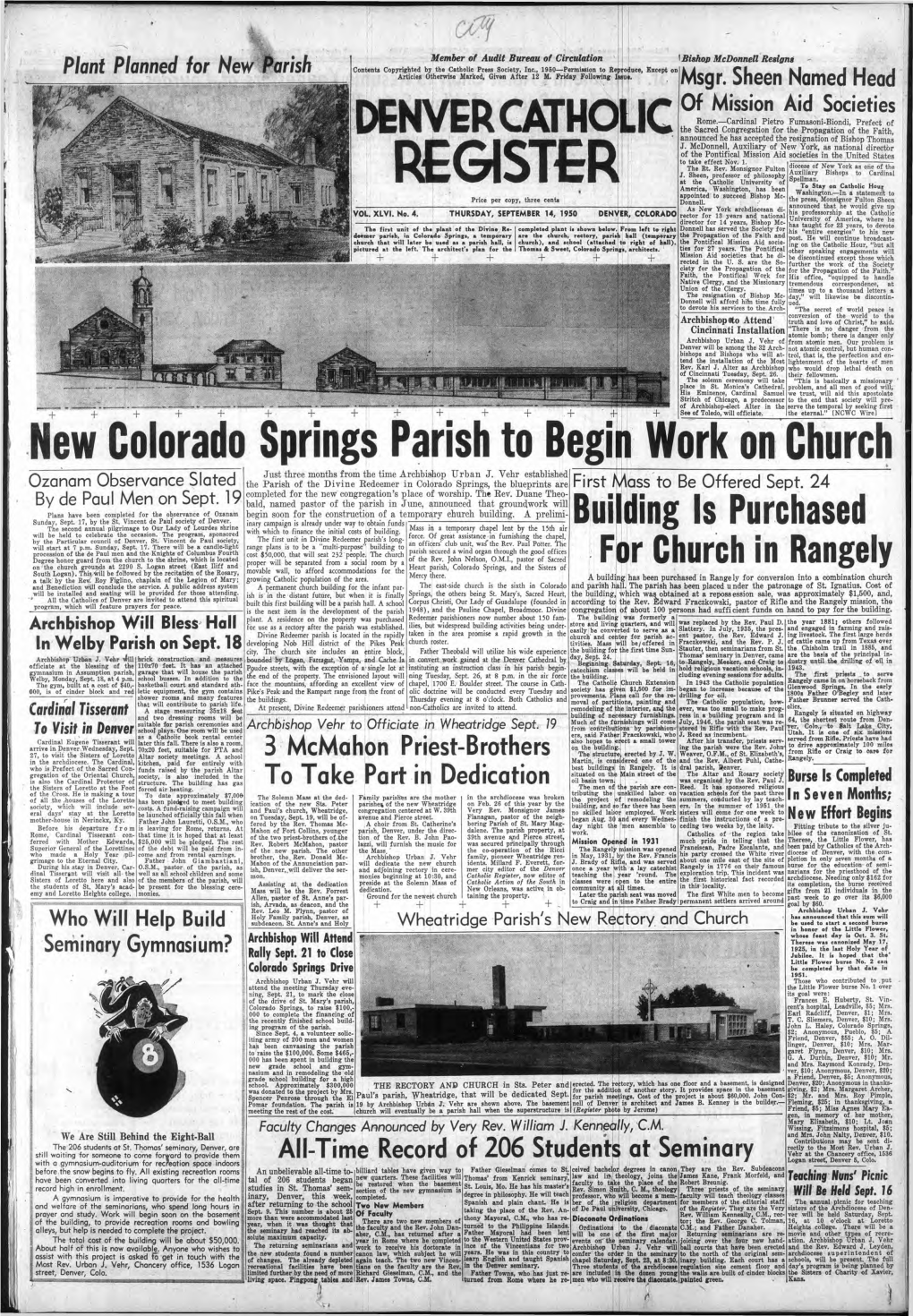 Denvir CATHOLIC New Colorado Springs Parish to Begin Work On