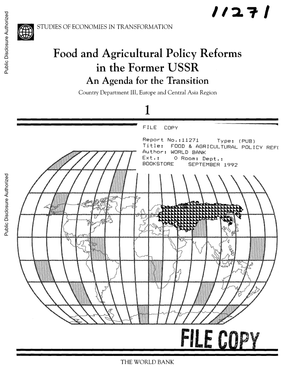 1 Agricultural Economy in Transition