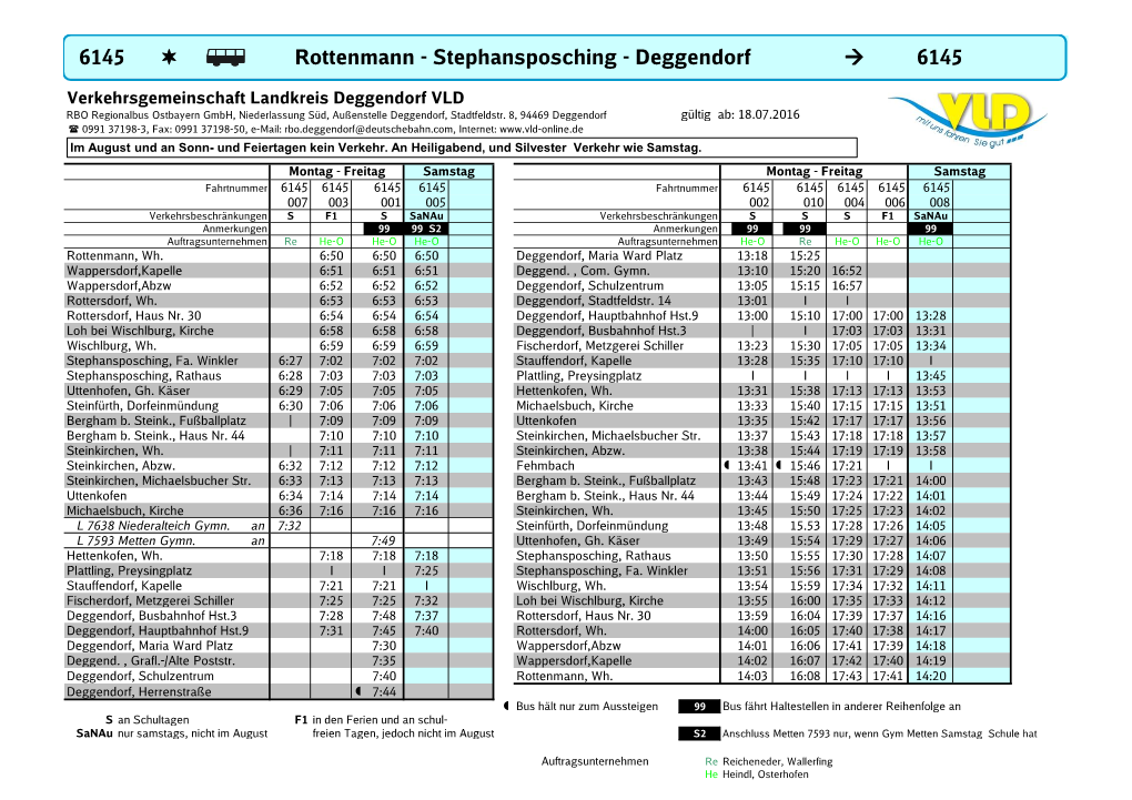 Stephansposching - Deggendorf → 6145