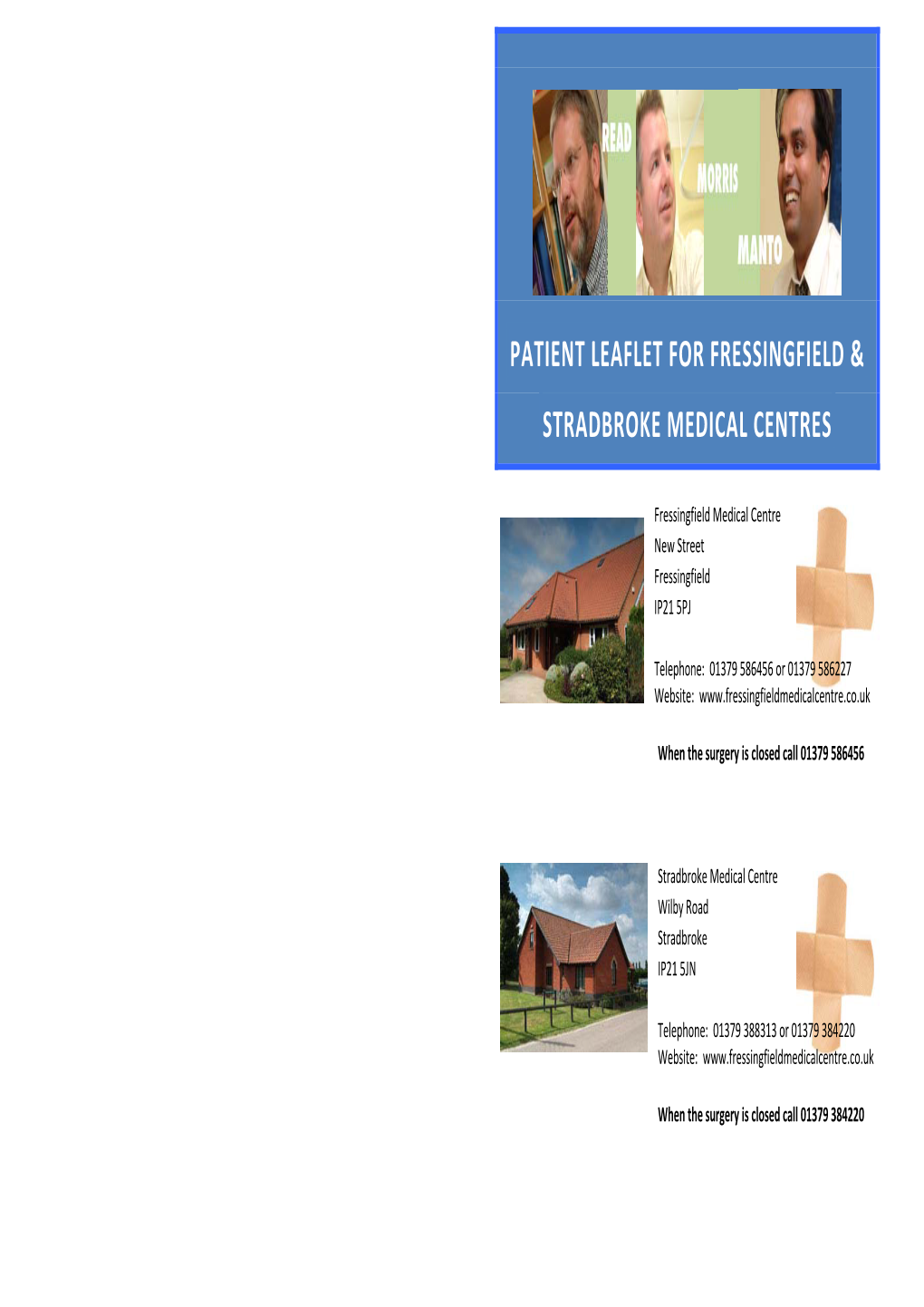 Patient Leaflet for Fressingfield & Stradbroke Medical Centres