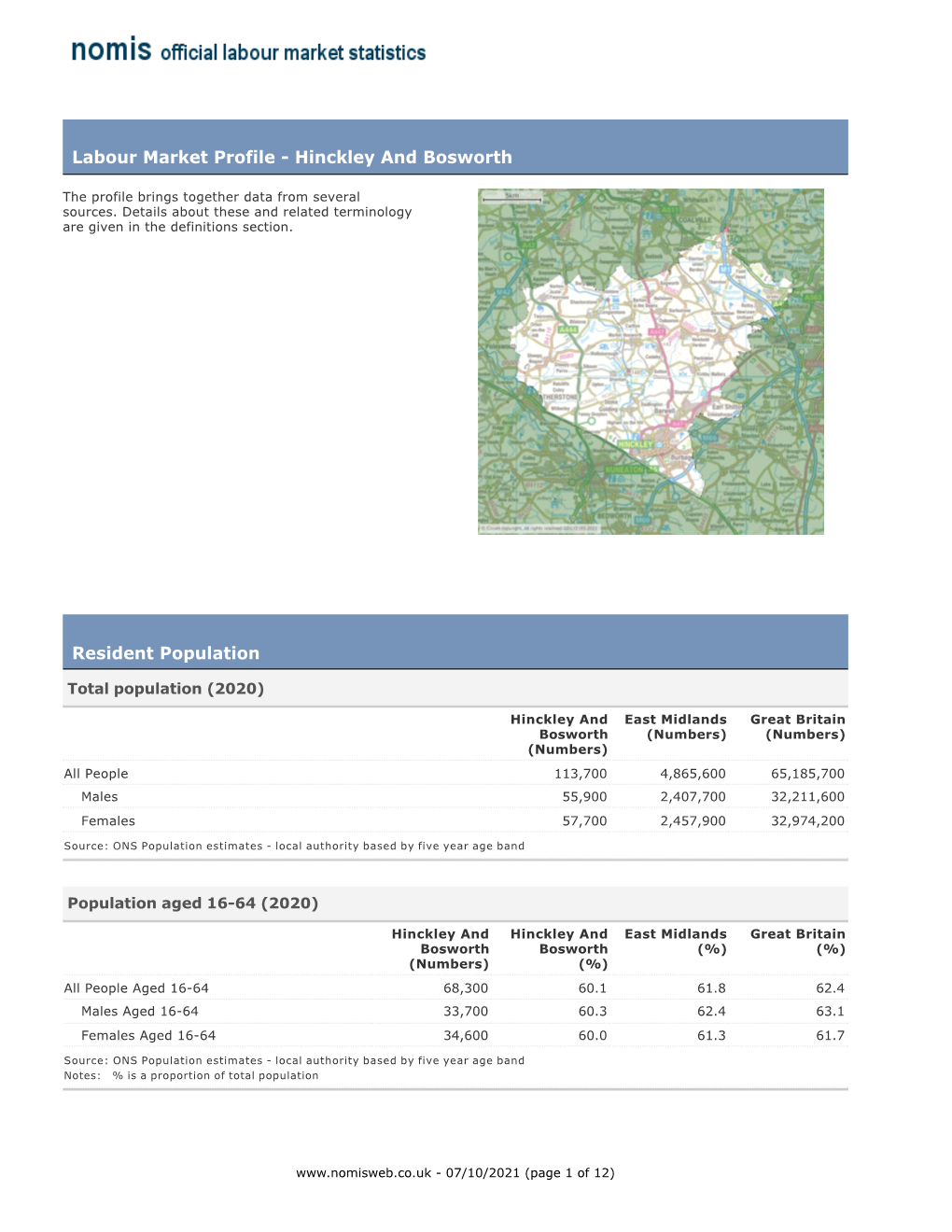 Labour Market Profile - Hinckley and Bosworth