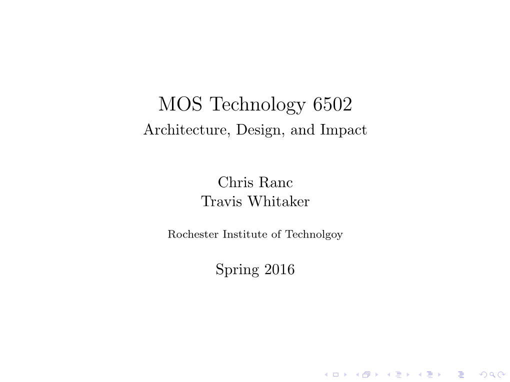 MOS Technology 6502 Architecture, Design, and Impact