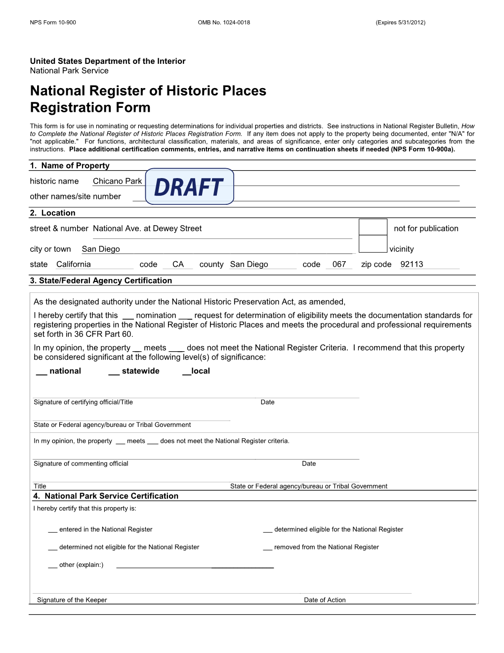 National Register of Historic Places Registration Form