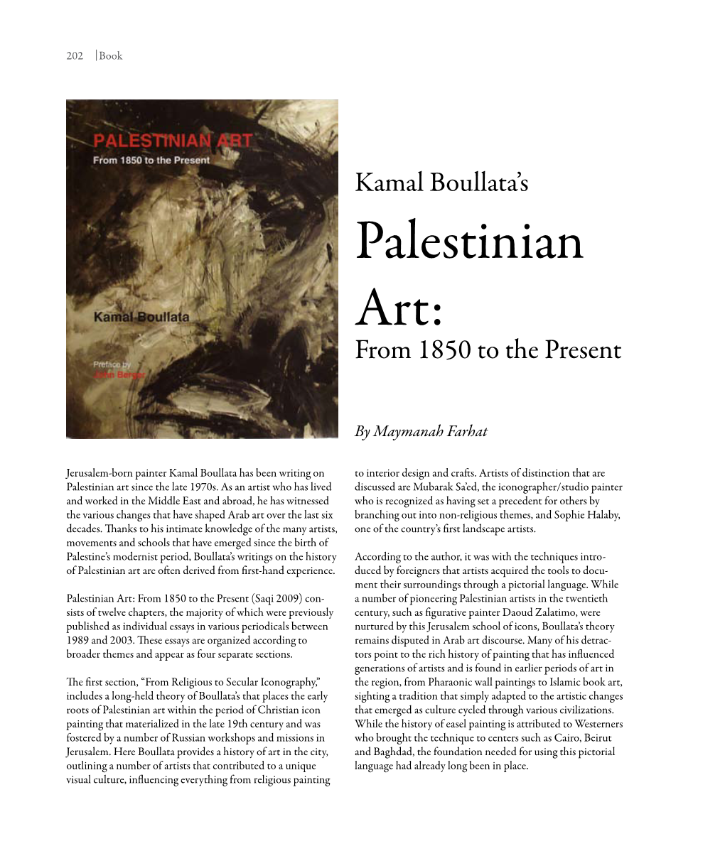 Palestinian Art: from 1850 to the Present