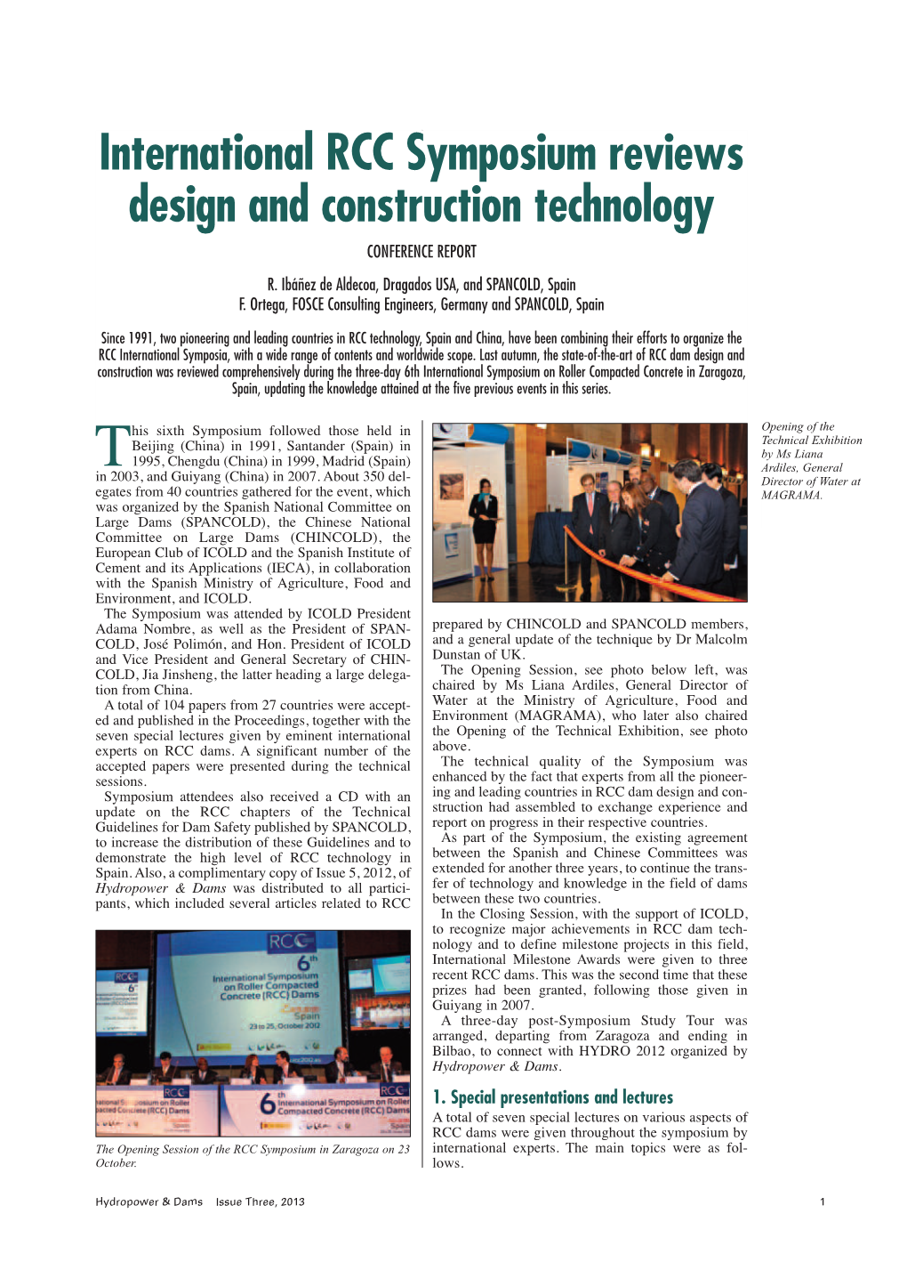 International RCC Symposium Reviews Design and Construction Technology CONFERENCE REPORT R