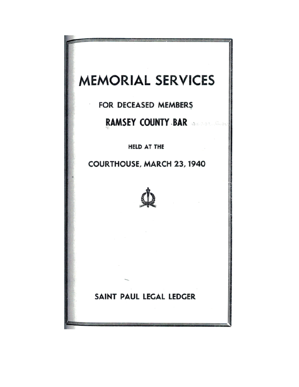 Ramsey County Bar Memorials -- 1940