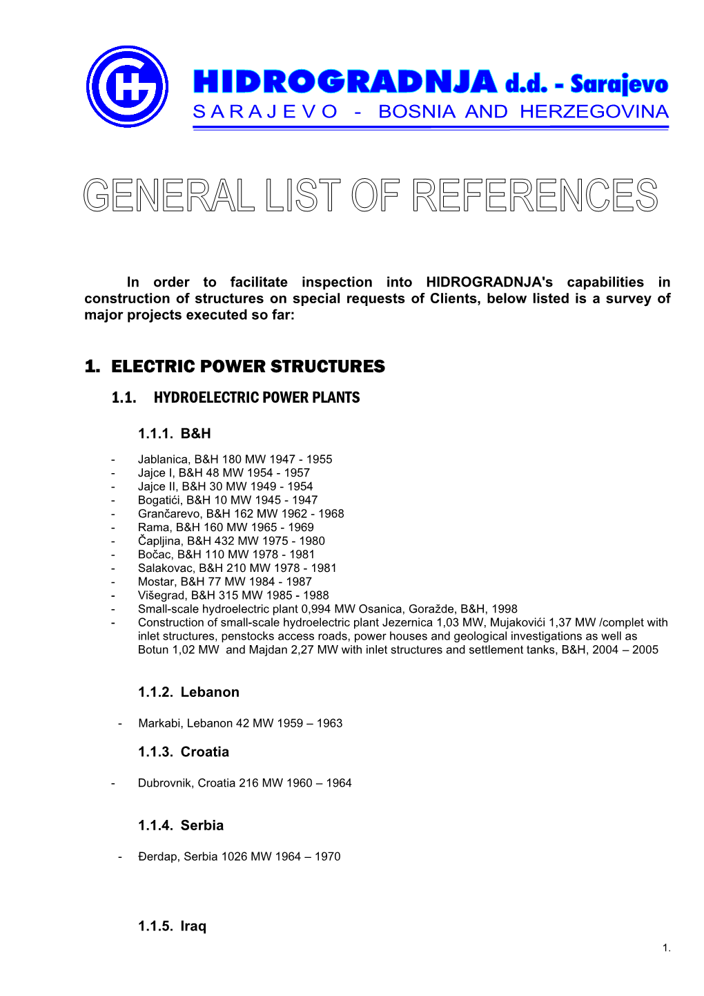 1. Electric Power Structures