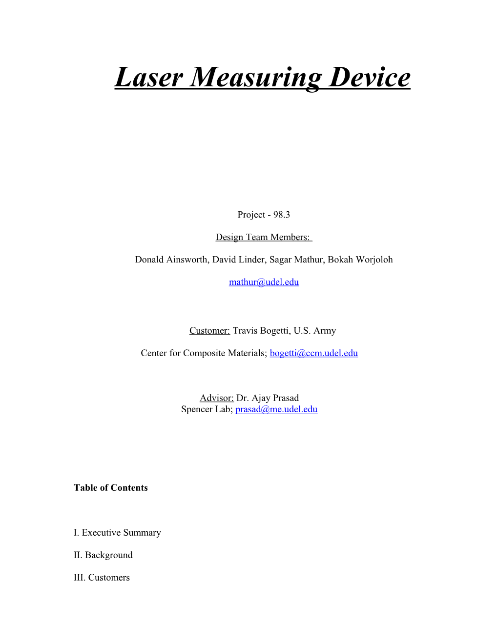 Laser Measuring Device