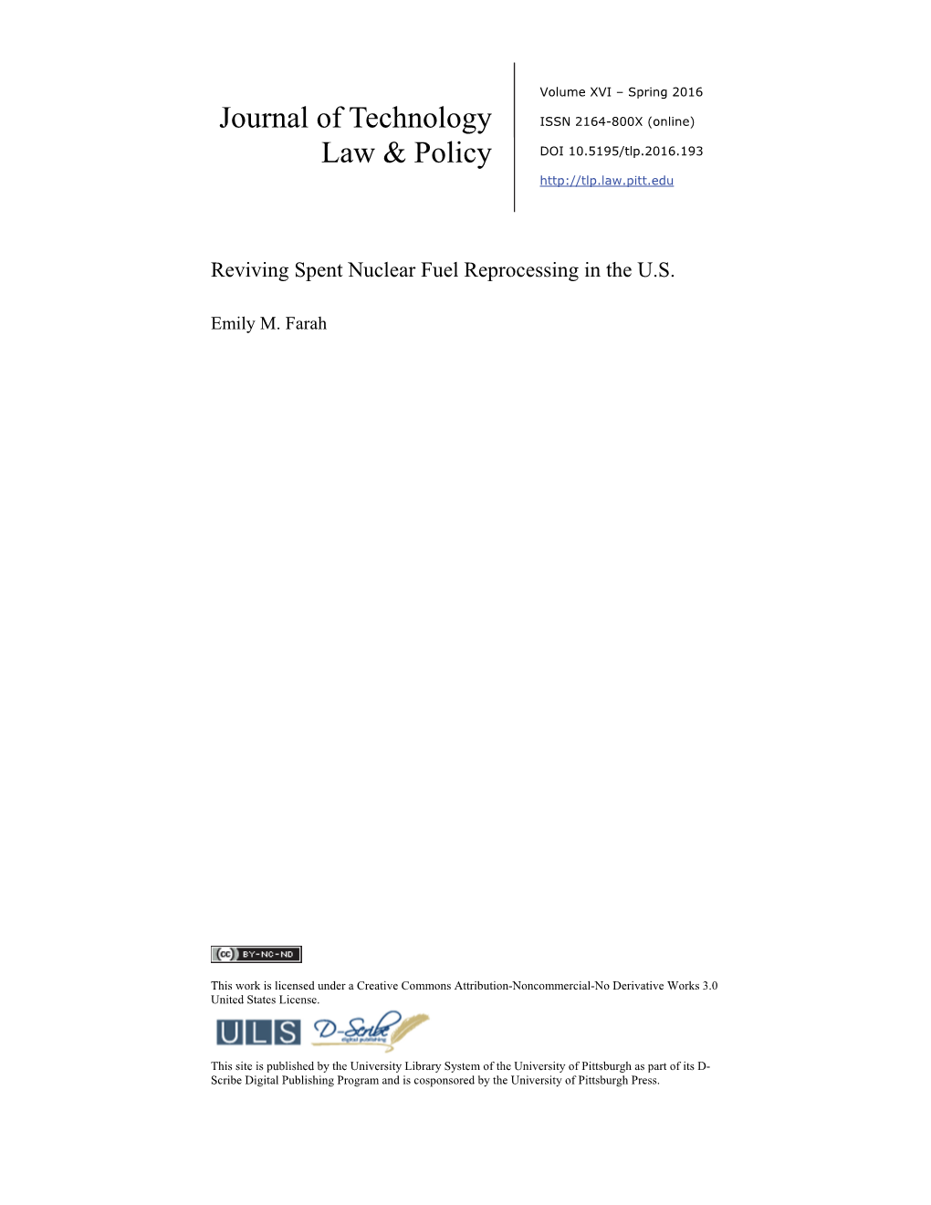 Journal of Technology Law & Policy