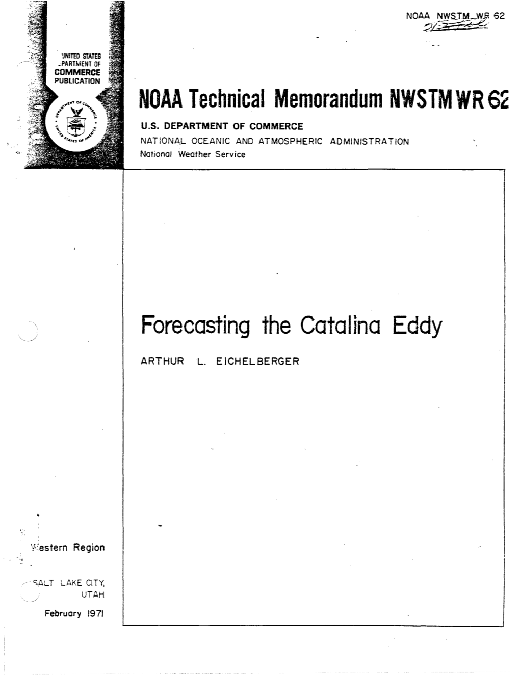 NOAA Technical Memorandum NWSTM WR 6' U.S