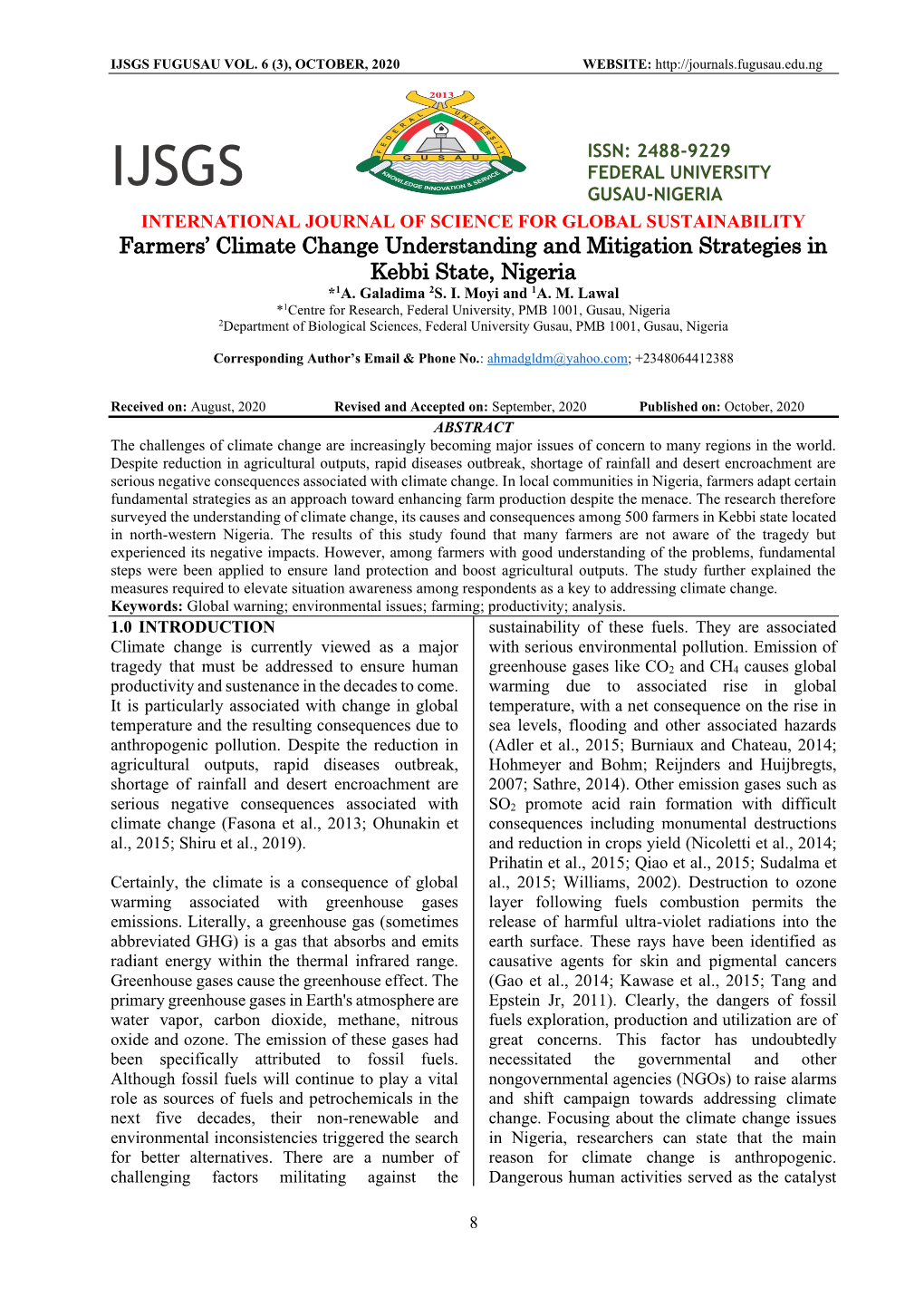 Farmers' Climate Change Understanding and Mitigation