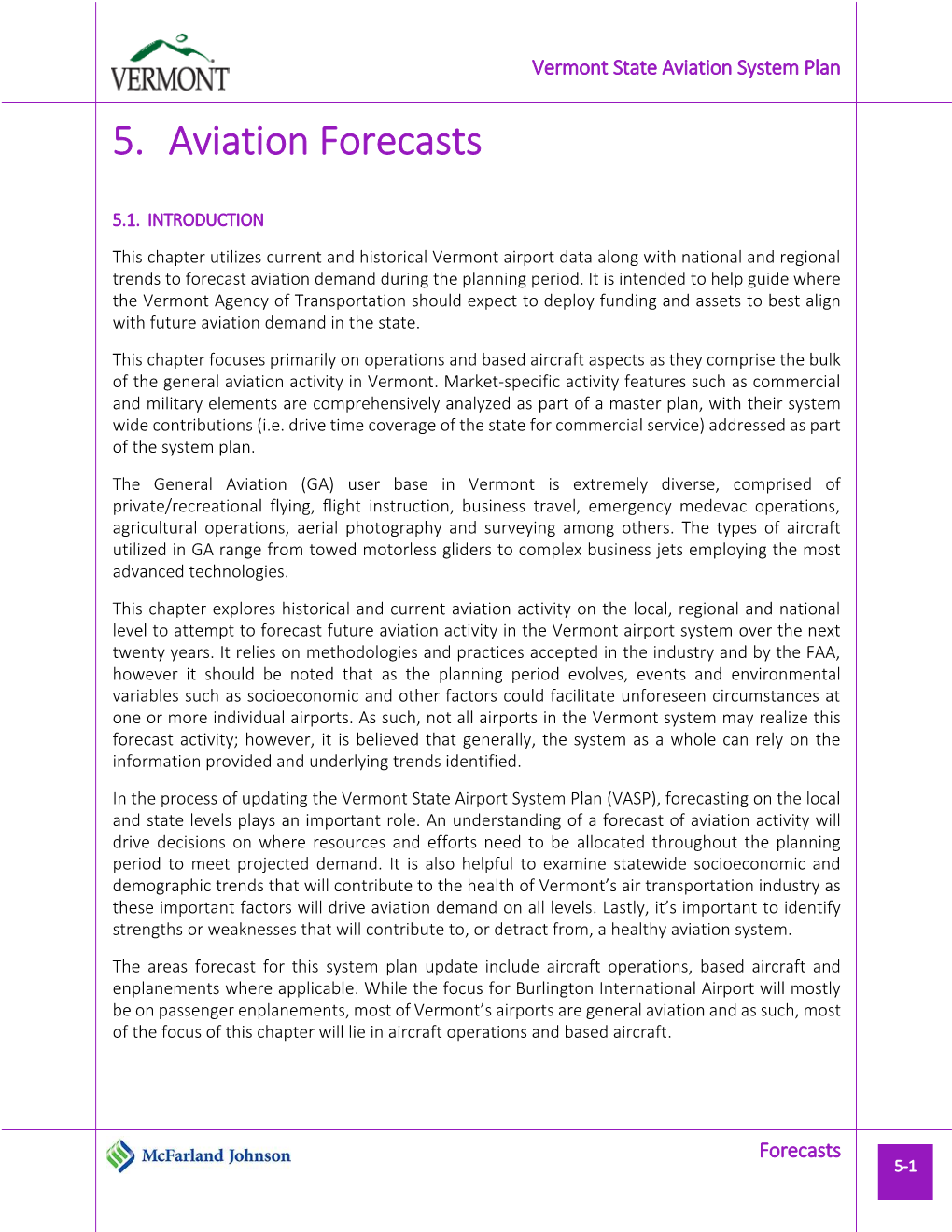 5. Aviation Forecasts