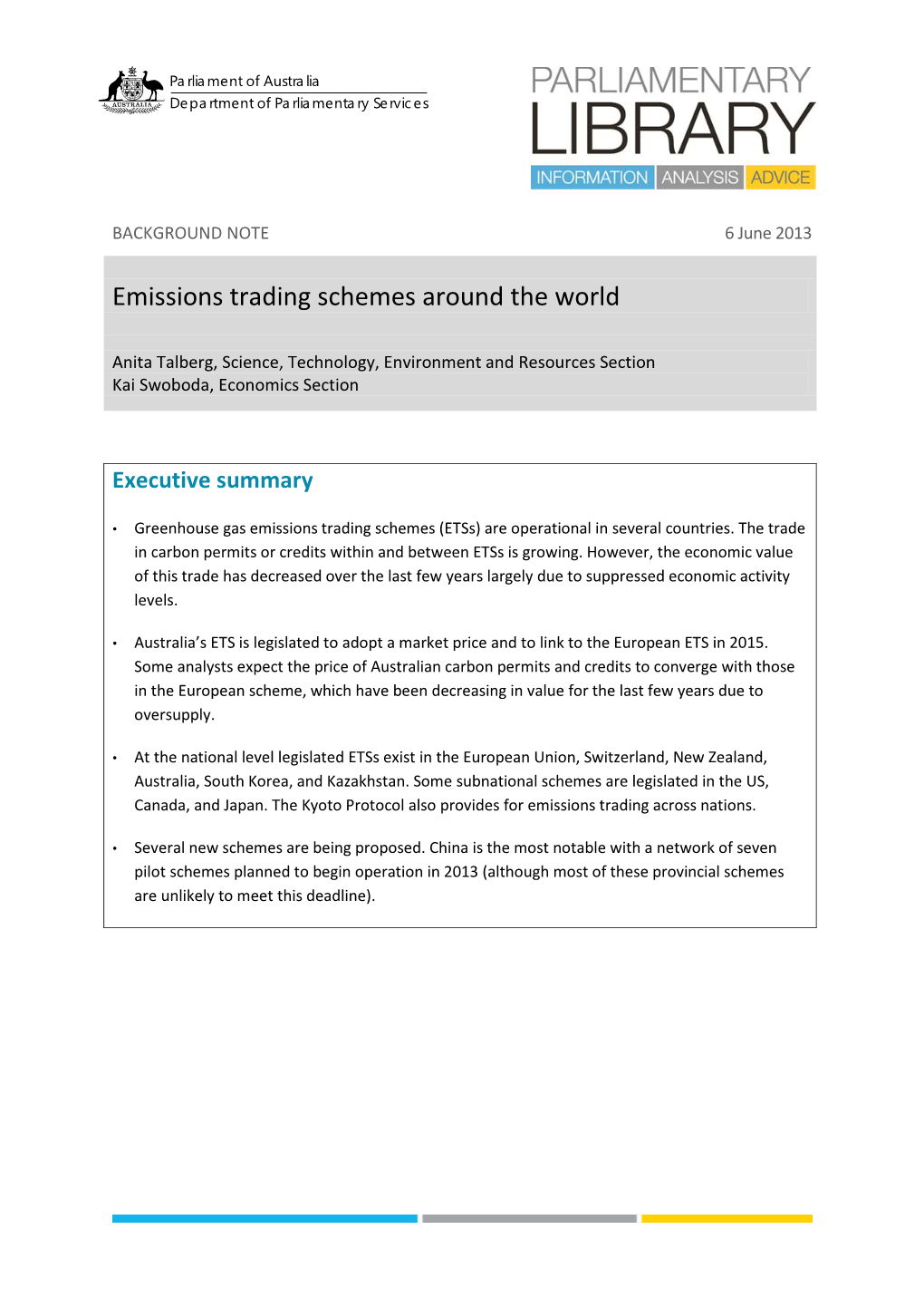 Emissions Trading Schemes Around the World