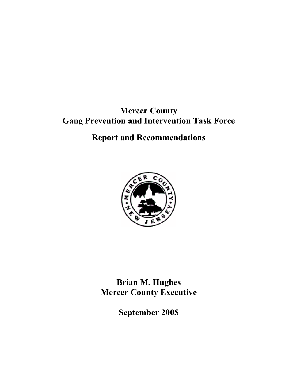 Mercer County Gang Task Force Report