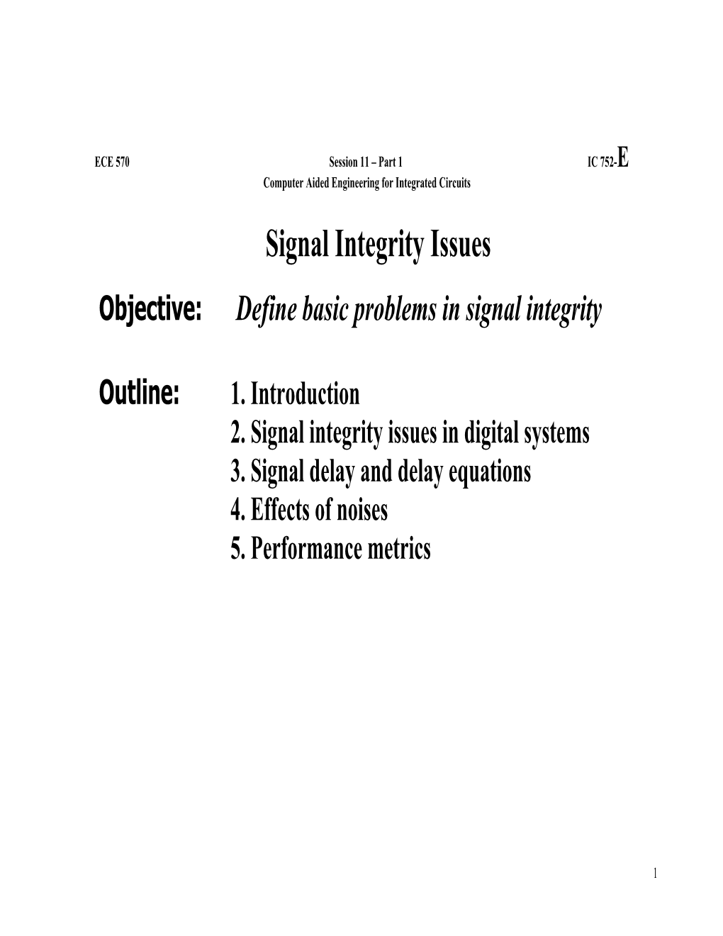 Electrical Package Design and Signal Integrity