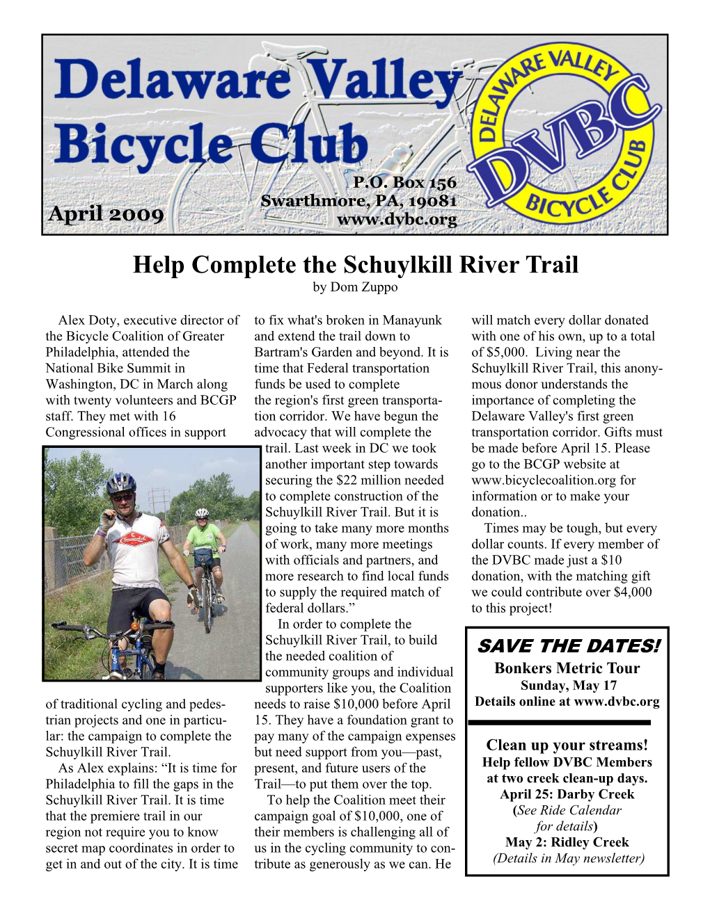 Help Complete the Schuylkill River Trail by Dom Zuppo