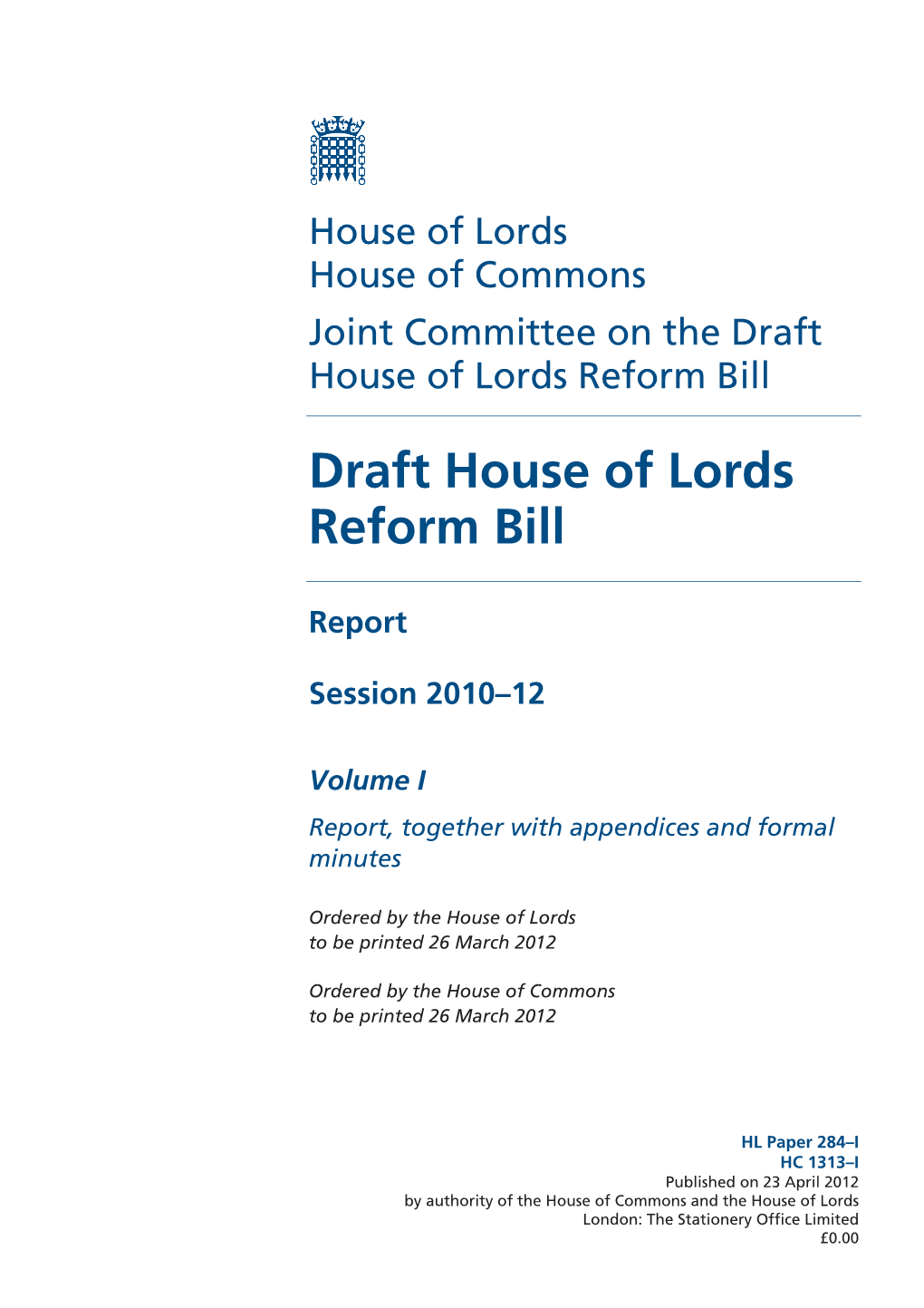 Joint Committee on the Draft House of Lords Reform Bill