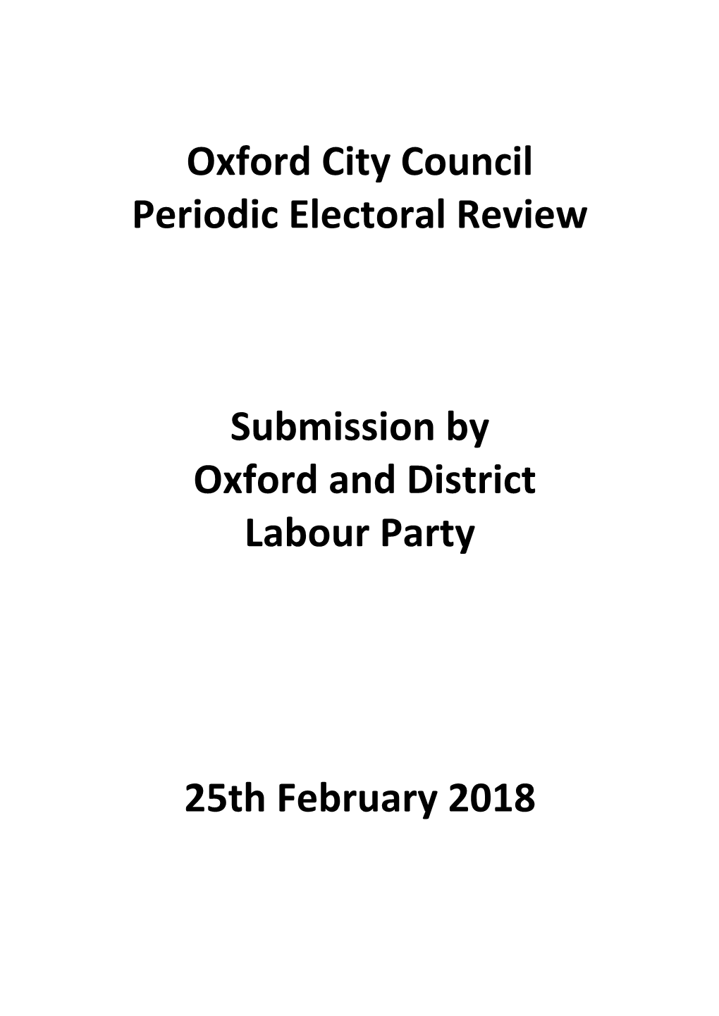 Oxford and District Labour Party