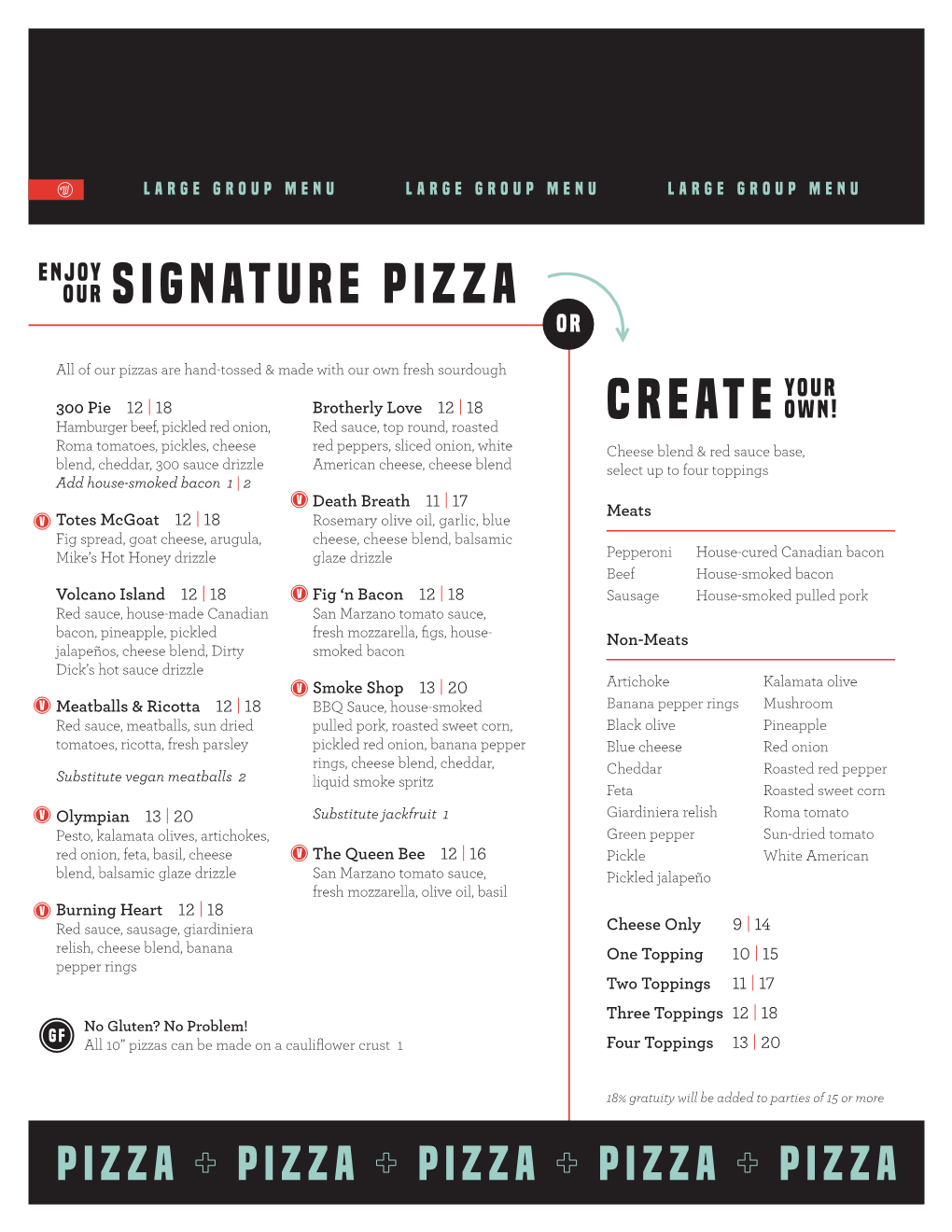 SIGNATURE Pizza CREATE