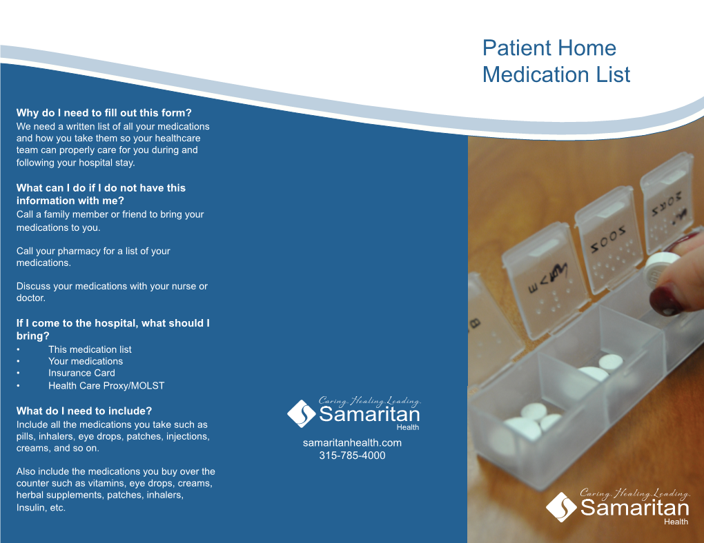 Patient Home Medication List