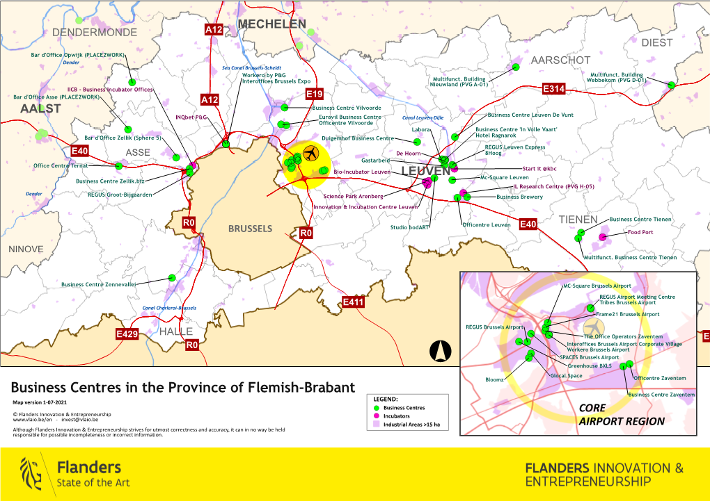 Business Centres in the Province of Flemish-Brabant