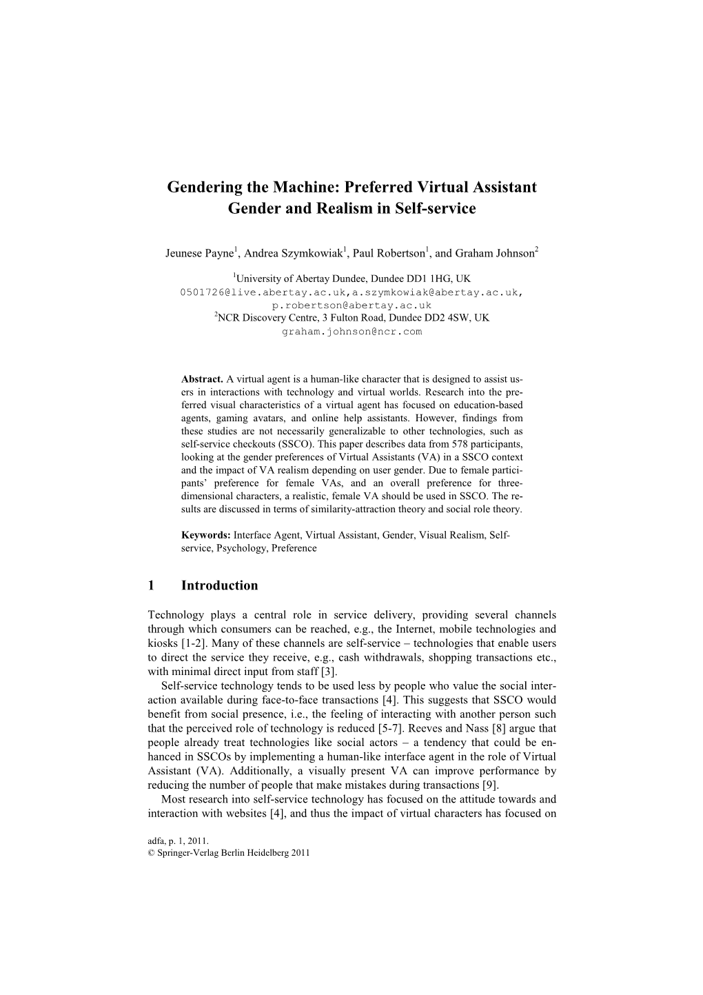 Preferred Virtual Assistant Gender and Realism in Self-Service