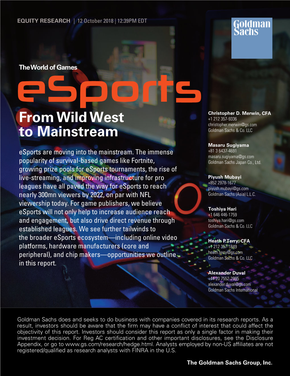 The World of Games Esports from Wild West To