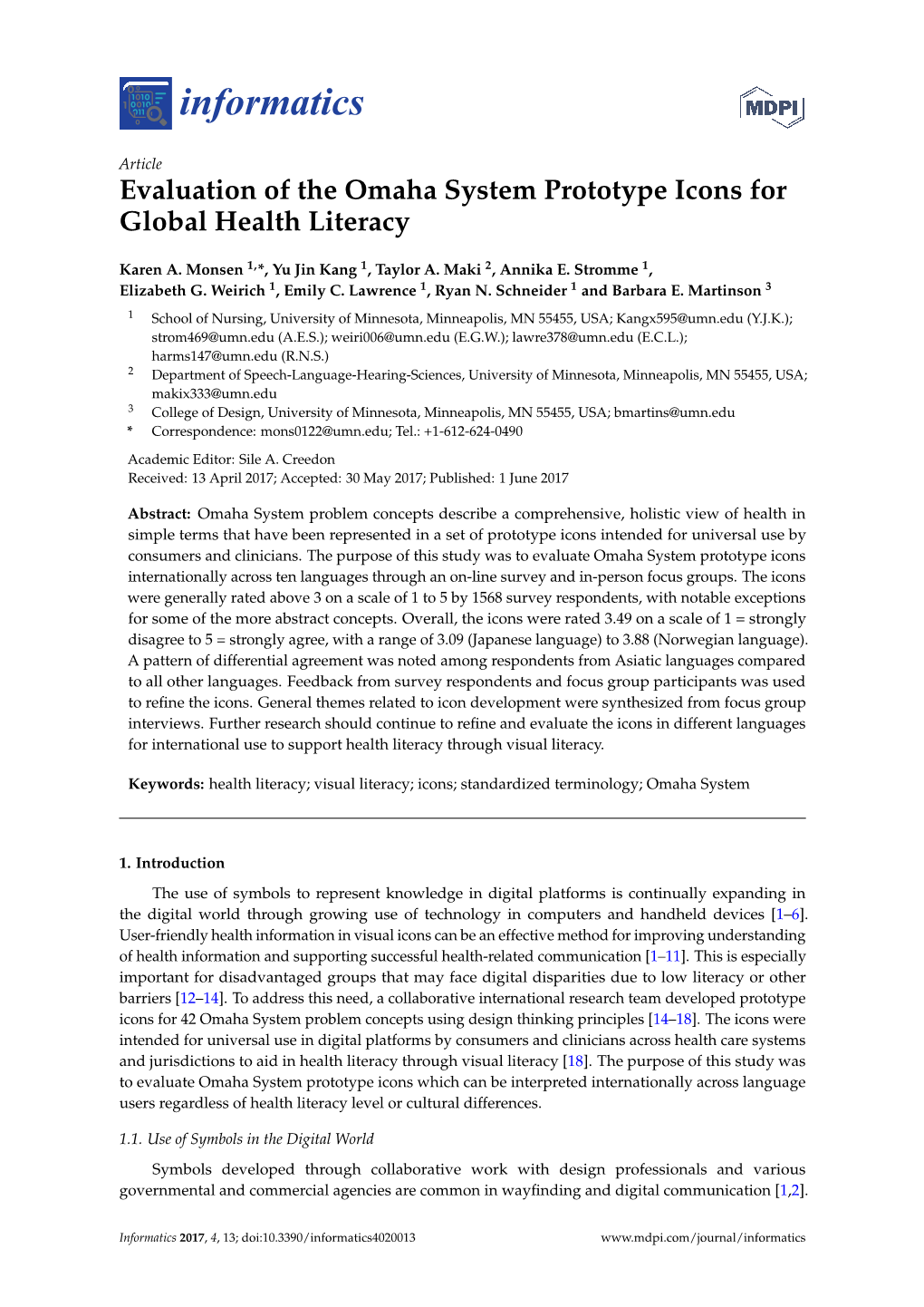 Evaluation of the Omaha System Prototype Icons for Global Health Literacy