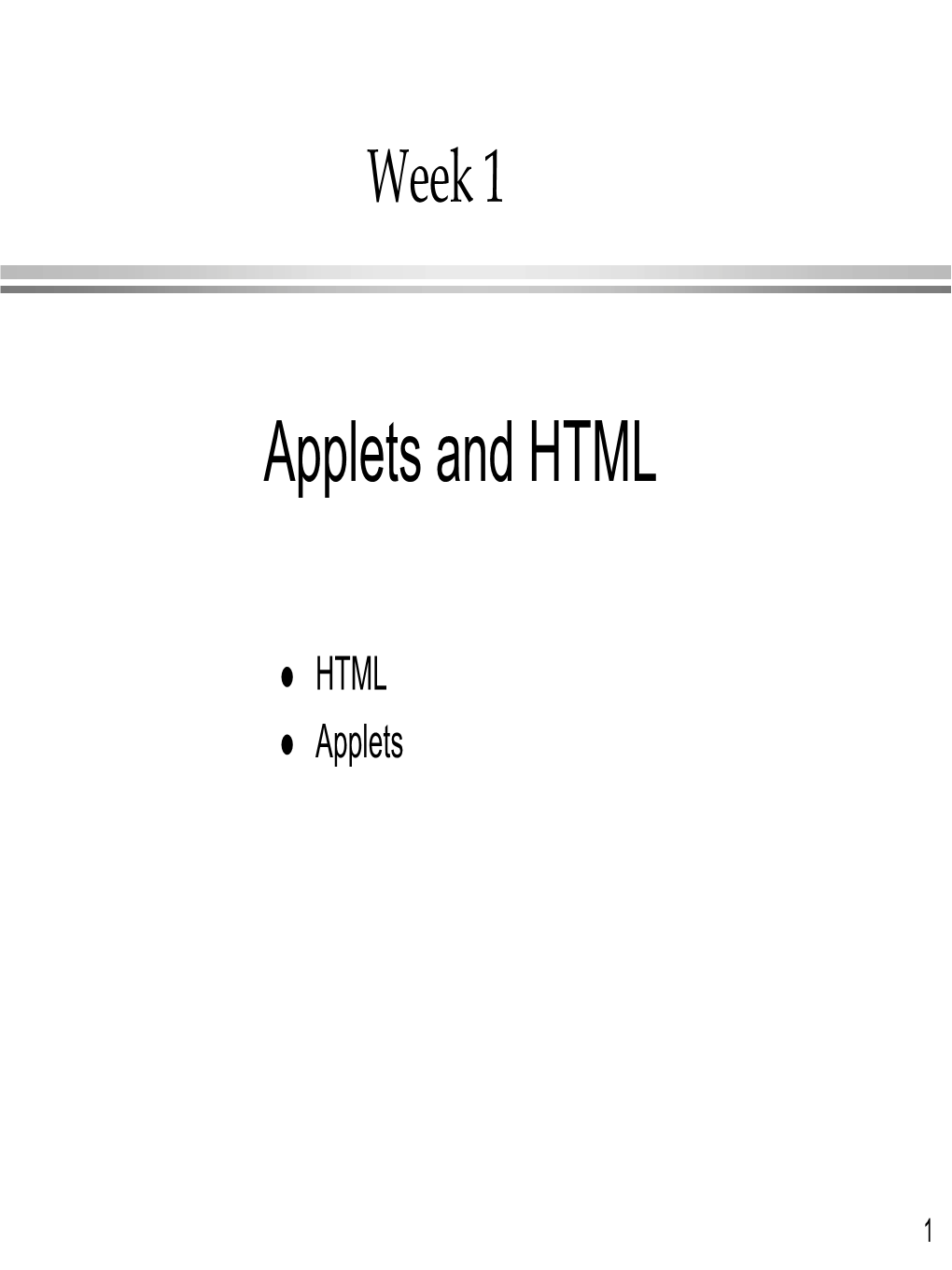 Applets and HTML