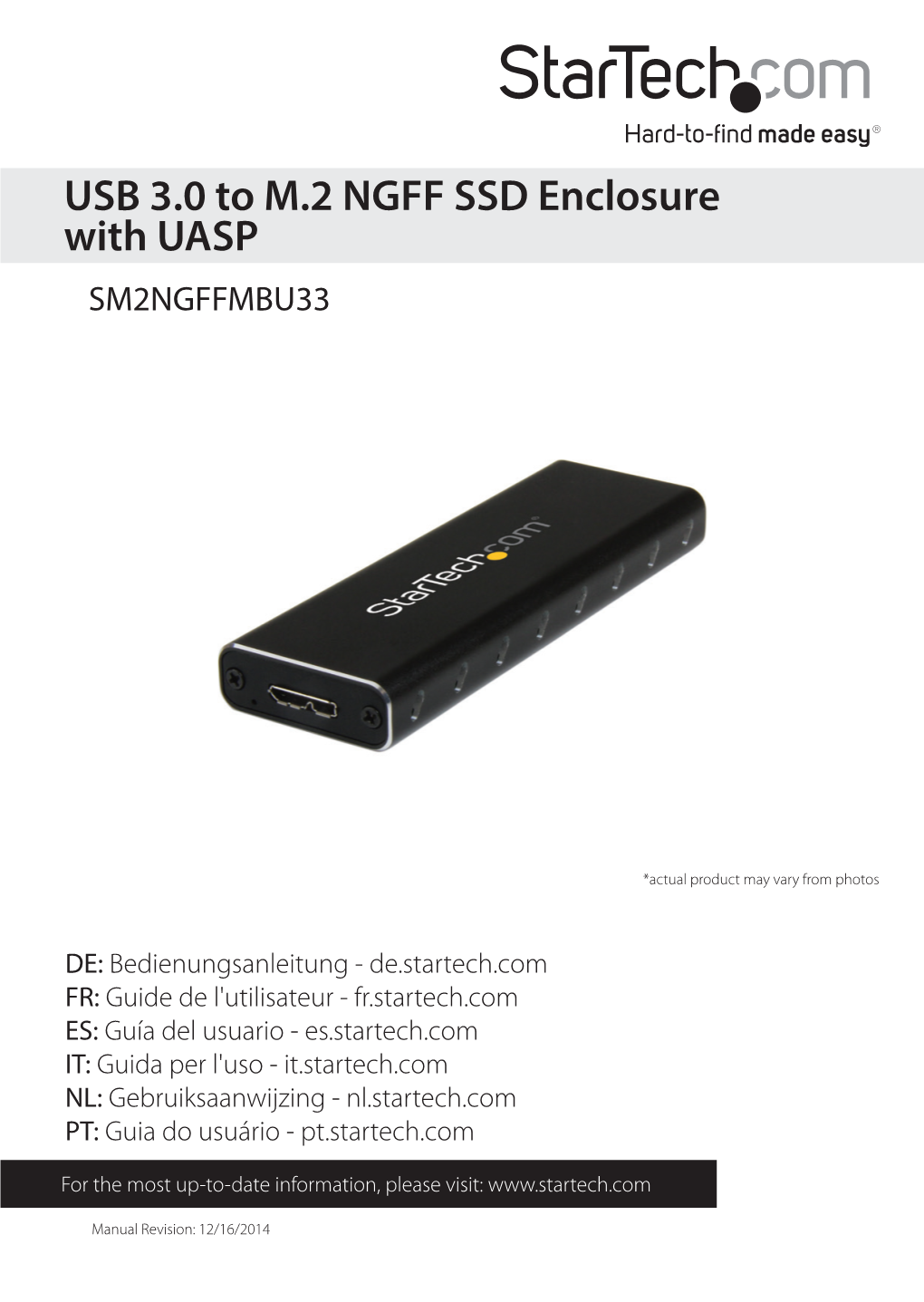 USB 3.0 to M.2 NGFF SSD Enclosure with UASP SM2NGFFMBU33