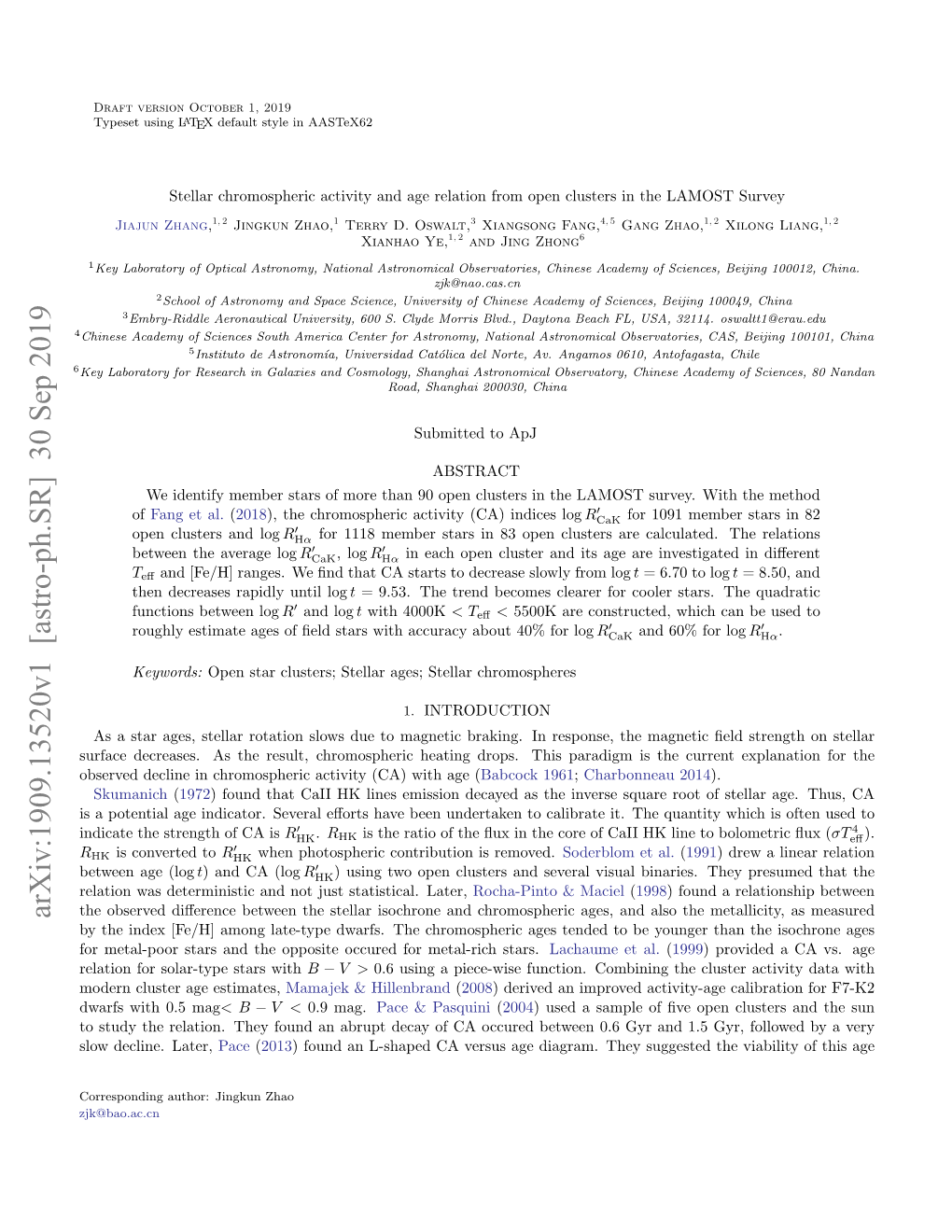 Stellar Chromospheric Activity and Age Relation from Open Clusters in the LAMOST Survey