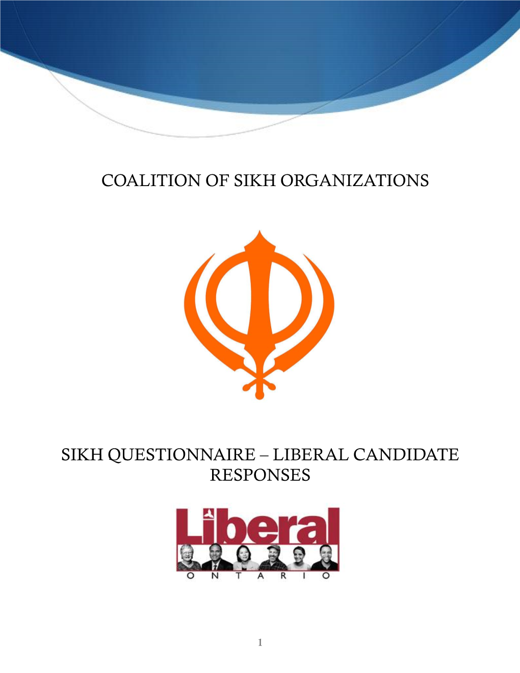 COALITION of SIKH ORGANIZATIONS Coalition of Sikh Organizations