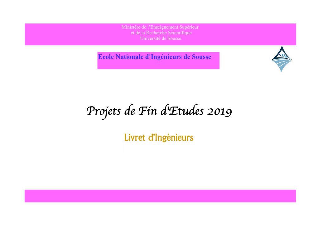 Projets De Fin D'etudes 2019